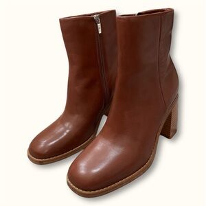 Marc Fisher Brown Leather Lianna Ankle Boots Size 7.5